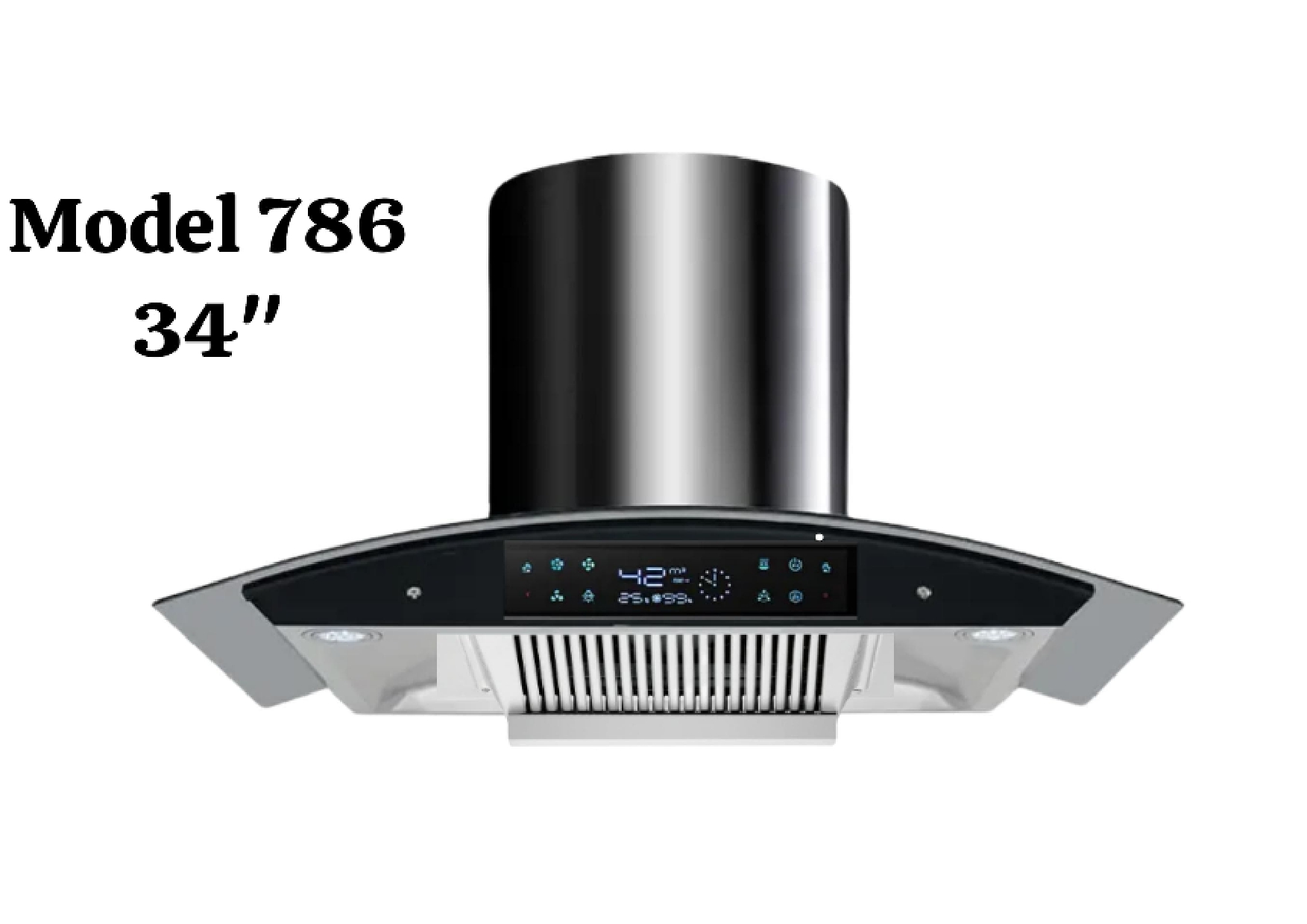 786 Premium Curved Glass Kitchen Hood | Wall Mount Range Hood