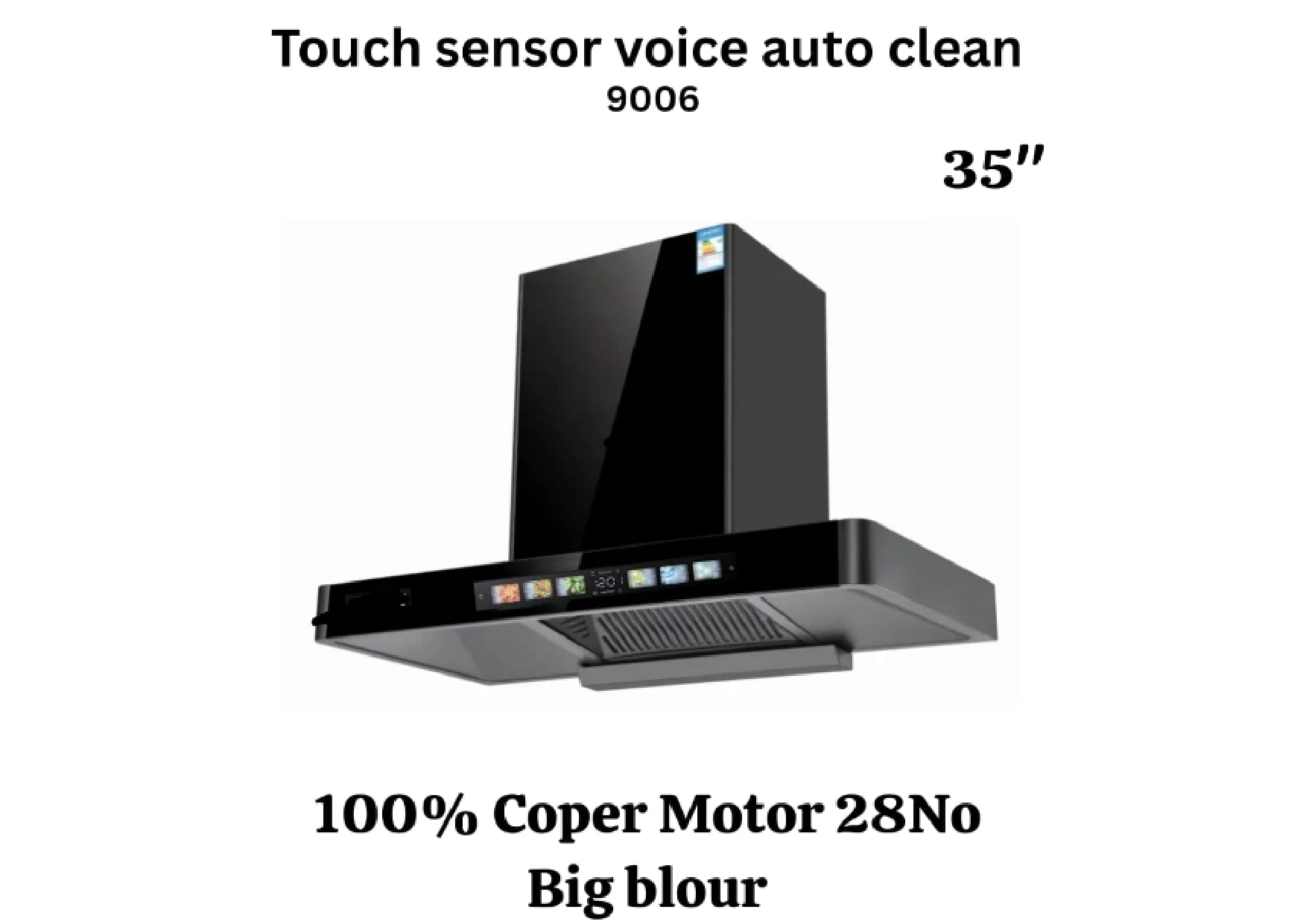 Modern Built-In Curved Glass Kitchen Chimney Touch Sensor Voice auto