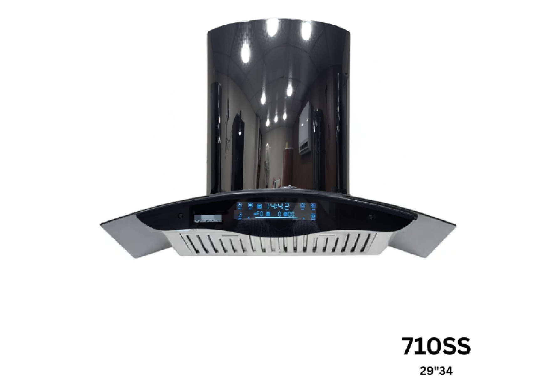 Premium 710SS Curved Glass Kitchen Hood