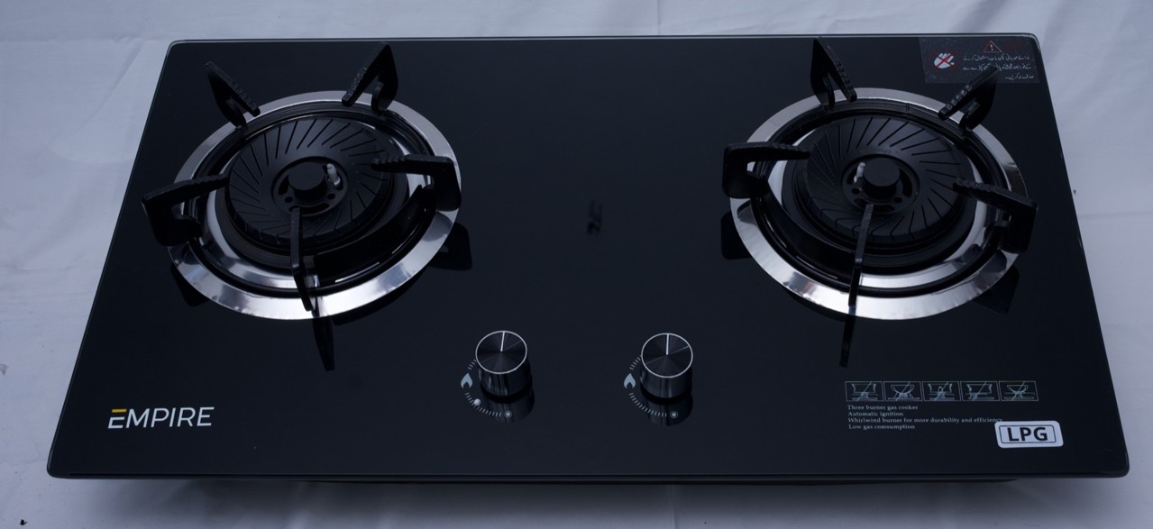Heavy Duty Cast Iron Grid Gas Hob - Built-in Glass Top Stove