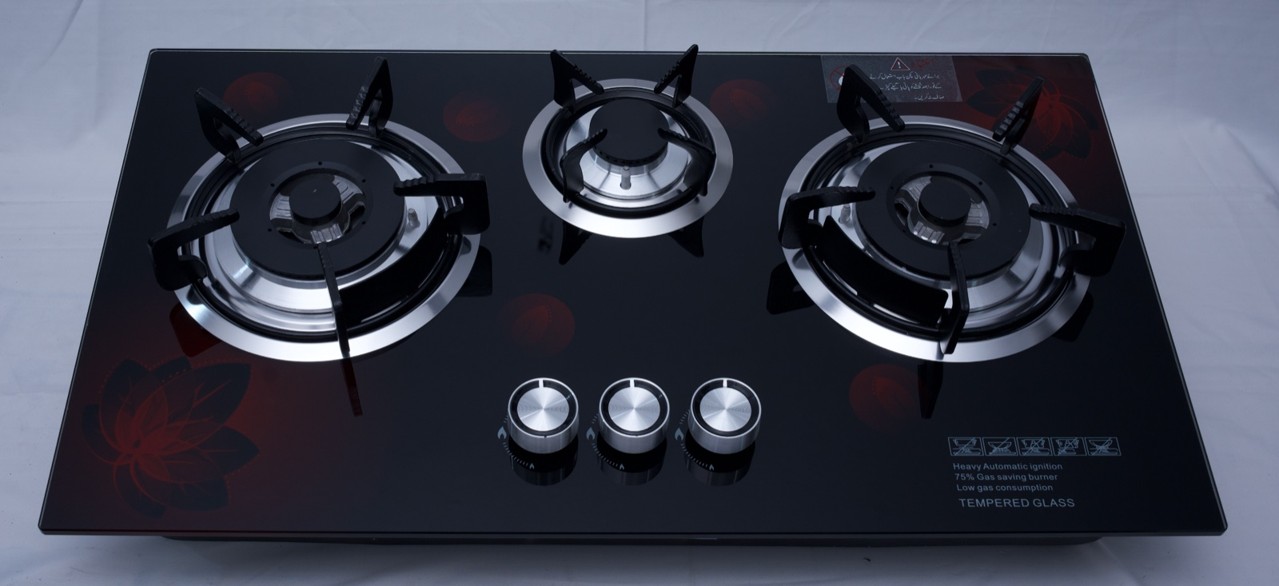 Modern Built-in Glass Top Gas Hob with Heavy Duty Burners