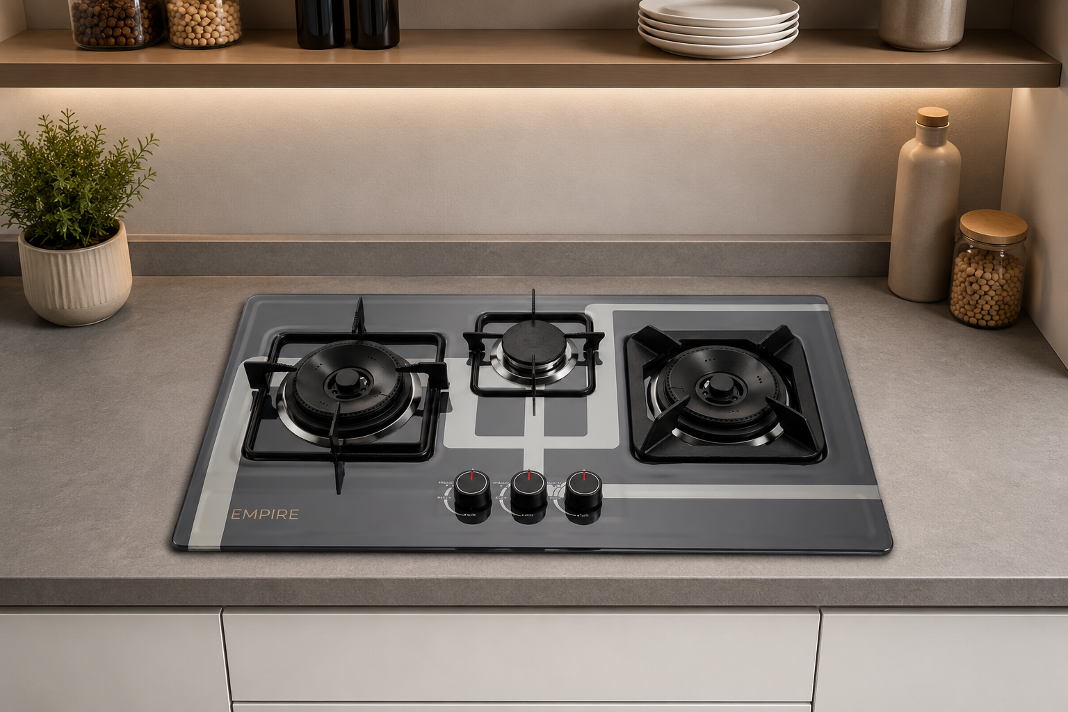Empre Steel Hob with Tripple China Burner