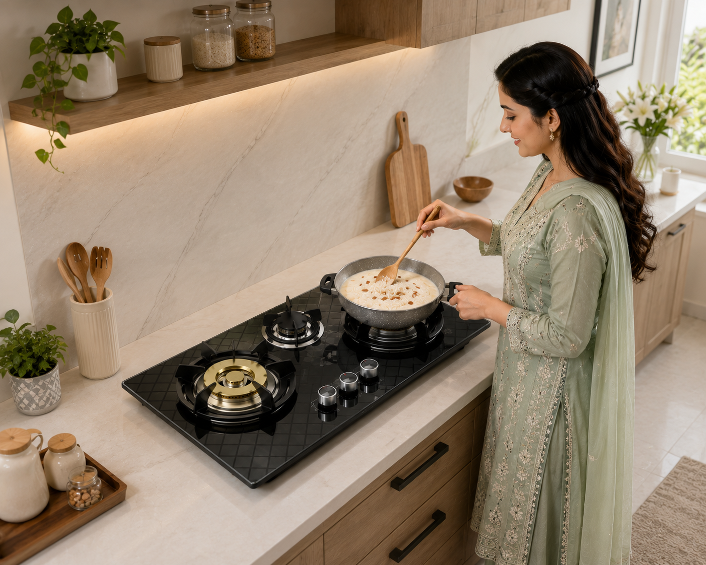 Empire Glass Hob with Tripple National Burner