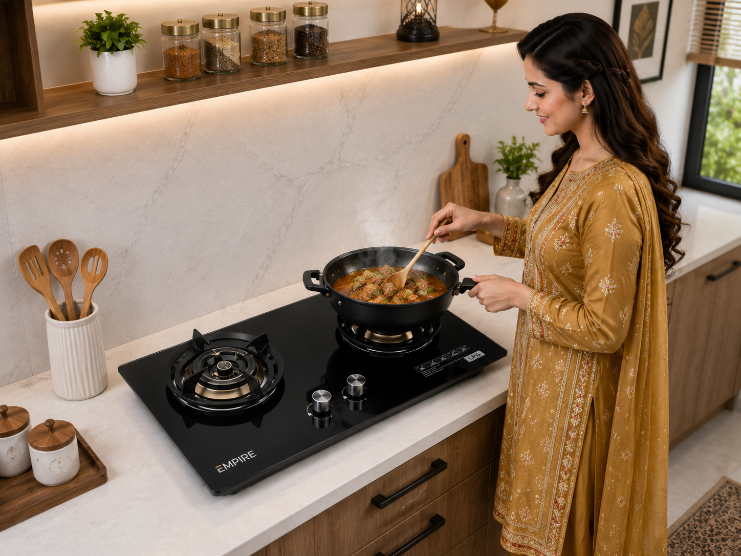 Empire Glass Hob with Double Burner