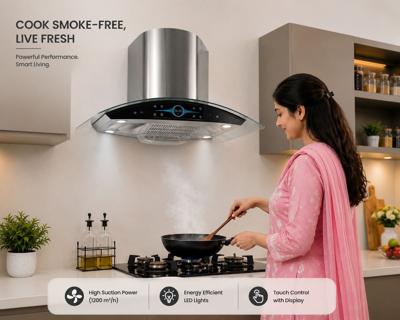 Empire Kitchen Hood Voice, Touch, Hand Sensor, Auto Clean (Copy) (Copy)