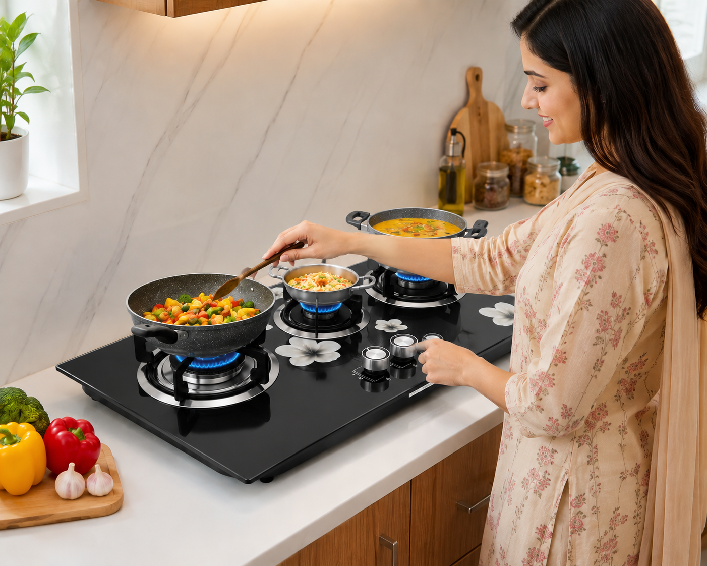 Empire Glass Hob with Tripple - Burner